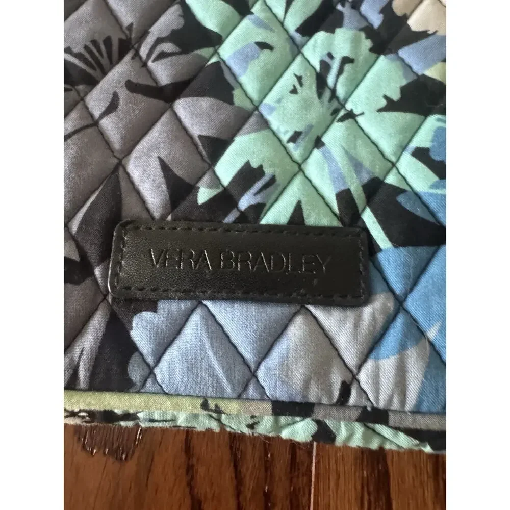 Vera Bradley Laptop Sleeve Camofloral Blue Padded Quilted Abstract Retired